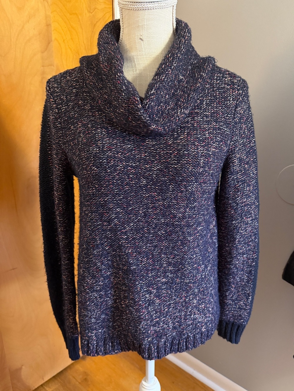 The Limited Dark Purple Cowl Neck Sweater